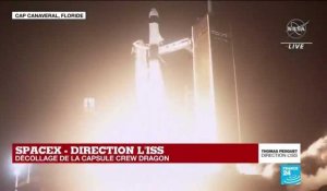 REPLAY - Décollage de la capsule Crew Dragon de SpaceX vers la Station spatiale internationale