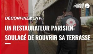 VIDÉO. Déconfinement : un restaurateur parisien soulagé de rouvrir sa terrasse
