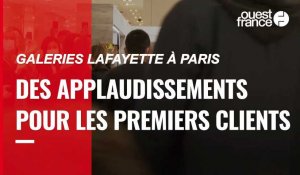 VIDÉO. Déconfinement : les premiers clients des Galeries Lafayette à Paris accueillis par des applaudissements
