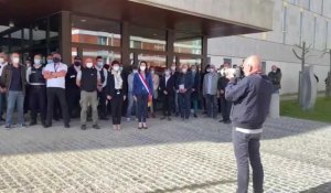 Minute de silence au commissariat de Troyes en hommage à Stéphanie, fonctionnaire de police tuée à Rambouillet