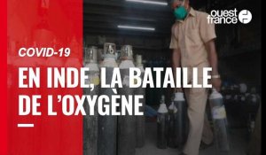 VIDÉO. Inde : des proches de malades se pressent pour obtenir des bouteilles d'oxygène à Bombay