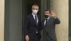 Emmanuel Macron reçoit le secrétaire général de l'OTAN Jens Stoltenberg