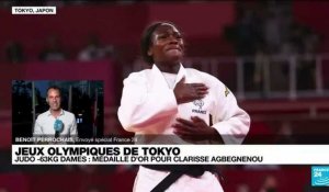 La judokate française Clarisse Agbégnénou décroche sa première médaille d'or olympique
