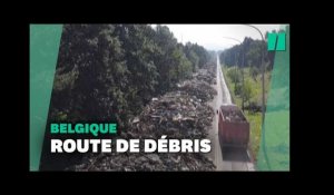 En Belgique, 90.000 tonnes de déchets des inondations entassés sur une autoroute