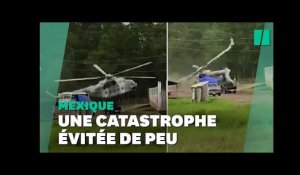 Au Mexique, l'atterrissage spectaculaire d'un hélicoptère après une panne