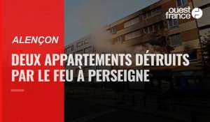 VIDÉO. À Alençon, deux appartements détruits par les flammes dans le quartier de Perseigne