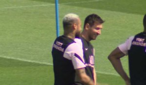 Football : Lionel Messi à l'entraînement avec le PSG
