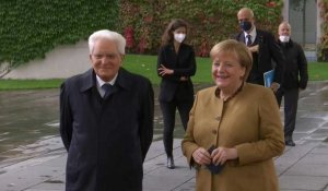 Angela Merkel accueille le président italien Sergio Mattarella