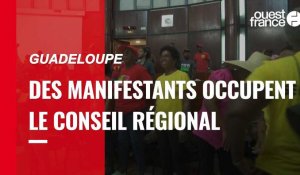 VIDÉO. Covid-19 : en Guadeloupe, des manifestants anti-passe sanitaire occupent le Conseil régional