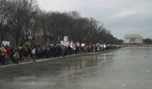 Covid: A Washington, manifestation contre les mesures anti-Covid