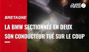 VIDÉO. Terrible accident au sud de Rennes : la BMW sectionnée en deux, le conducteur tué sur le coup