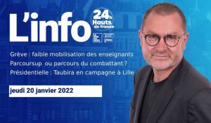 Le JT des Hauts-de-France du jeudi 20 janvier 2022