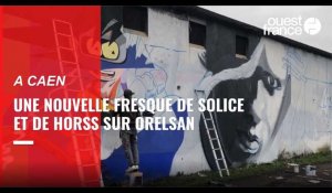 VIDÉO. À Caen, une nouvelle fresque de Solice et de Horss sur Orelsan