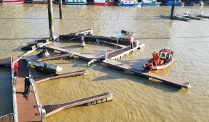 Boulogne-sur-Mer : des pontons du port disloqués par le courant