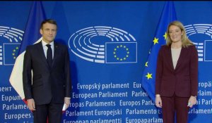 Présidence française du Conseil de l'UE: arrivée d'Emmanuel Macron