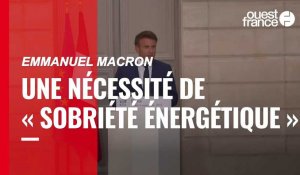 VIDÉO. Emmanuel Macron exhorte les Français à « être au rendez-vous de la sobriété »