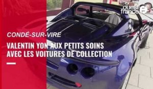 VIDEO. Valentin Yon aux petits soins avec les voitures de collection à Condé-sur-Vire