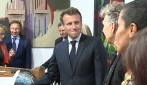 Journées du Patrimoine: Macron à la Cité de la tapisserie d'Aubusson (Creuse)