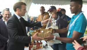 Arrivée d'Emmanuel Macron à la foire agricole des "Terres de Jim"