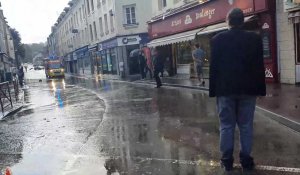 Bolbec. Les rues du centre-ville inondées