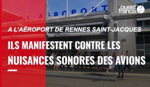 VIDÉO. 150 personnes manifestent contre les nuisances des avions à l'aéroport de Rennes Saint-Jacques