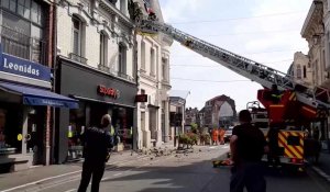 Béthune : chute de briques sur la voie publique rue d'Arras