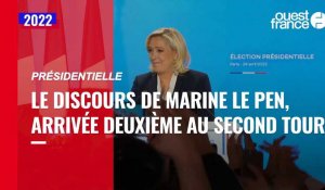 VIDÉO. Présidentielle : le discours de Marine Le Pen, arrivée deuxième lors du second tour de l’élection