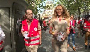 Adriana Karembeu et Marc Levy lancent les "journées nationales" de la Croix-Rouge française à Paris