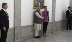 Arrivées des chefs de gouvernement au sommet indo-nordique à Copenhague en présence de Modi