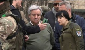 Ukraine: le secrétaire général de l'ONU, Antonio Guterres est arrivé à Boutcha