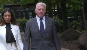 Boris Becker arrive au tribunal de Londres pour le prononcé de sa sentence