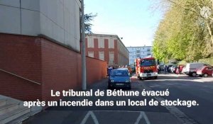 Le tribunal de Béthune évacué après un incendie dans un local de stockage.