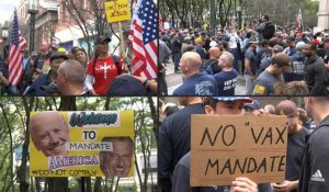 New York : manifestation d'opposants à la vaccination obligatoire contre le Covid-19