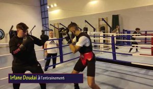 Boxe : le Maubeugeois Irfane Doudai à l'entraînement avent les finales régionales organisées dans son club