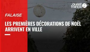 VIDÉO. Les premières décorations de Noël arrivent à Falaise