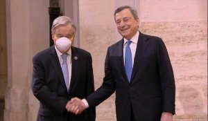 Antonio Guterres rencontre Mario Draghi avant le sommet du G20 à Rome