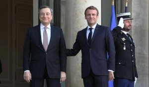 Emmanuel Macron reçoit Mario Draghi à l'Elysée, avant la conférence sur la Libye
