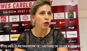 Amel Bouderra évoque le succès des Flammes face à Charnay et sa place de deuxième meilleure passeuse de l’histoire de la Ligue féminine