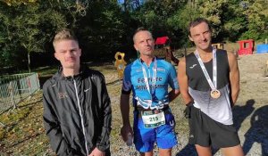 Le podium du premier semi-marathon du Val de Sambre