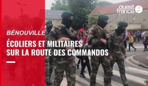VIDÉO. A Bénouville, écoliers et militaires marchent sur la route des commandos 