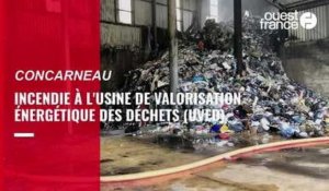 VIDÉO. À  Concarneau, un incendie se déclare dans l'usine de traitement des déchets du Valcor