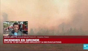 Incendies en Gironde : un vent "changeant et fort" qui rend l'extinction des feux difficile