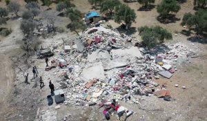 IMAGES AÉRIENNES des décombres d'une maison ciblée par des frappes russes à Idleb