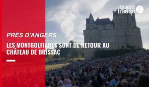 VIDÉO. Une vingtaine de montgolfières s'envolent du château de Brissac pour les Montgolfiades, près d'Angers  