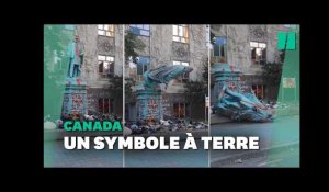 À Toronto, une statue déboulonnée après le scandale de l'ancien pensionnat amérindien