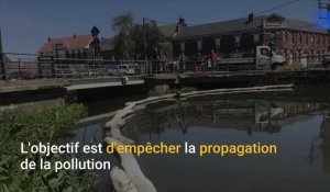 Saint-Omer :  les pompiers mobilisés pour une pollution quai du Commerce