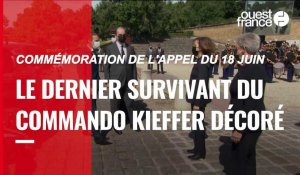 VIDÉO. Commémoration de l'appel du 18 juin : Macron a décoré Léon Gautier, le dernier survivant du commando Kieffer