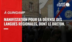 VIDÉO. Manifestation de défense des langues régionales à Guingamp