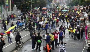 Un mois de manifestation en Colombie, rassemblement à Bogota