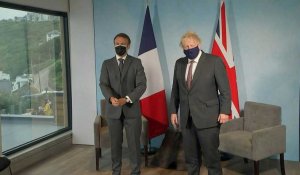 G7: Emmanuel Macron s'entretient avec Boris Johnson